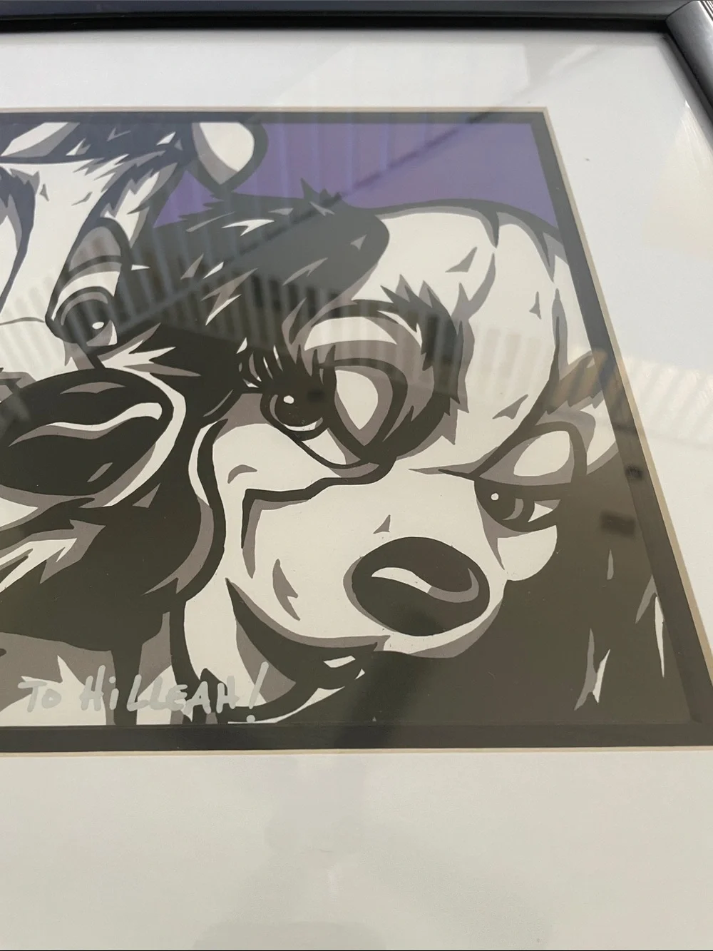 Black Framed Purple Accent Wall Art Lady&Tramp Puppy Love by Allison Lefcort
